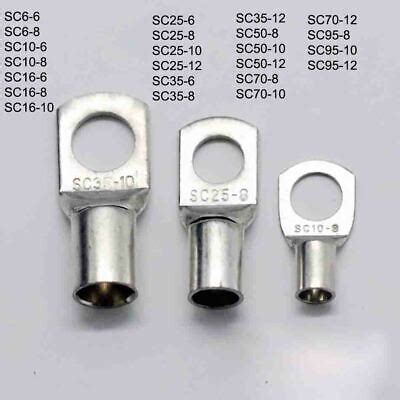 SC6 6 To SC95 12 Non Insulated Stud Hole Copper Cable Lug Connecting