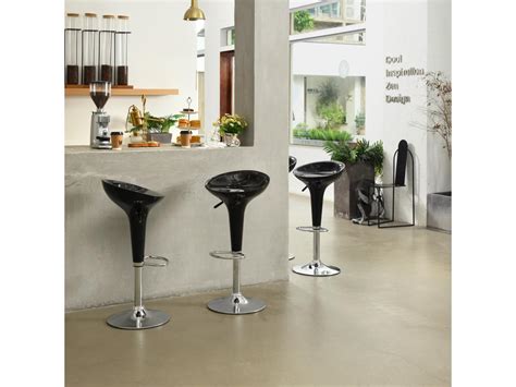 Lot De Tabourets De Bar Pivotants R Glables En Hauteur Abs Noir