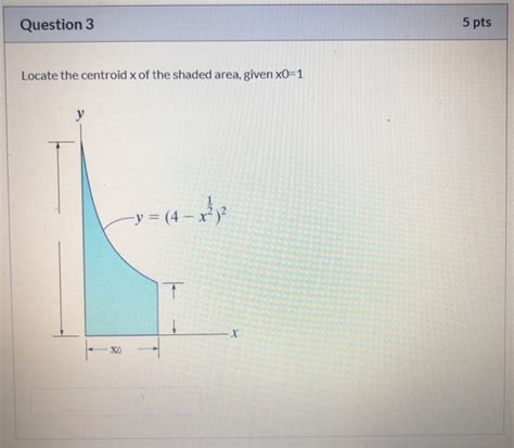 Solved Locate The Centroid X Of The Shaded Area Given X Chegg