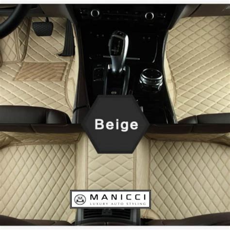 Manicci Luxury Leather Custom Fitted Car Mats Beige Diamond Etsy