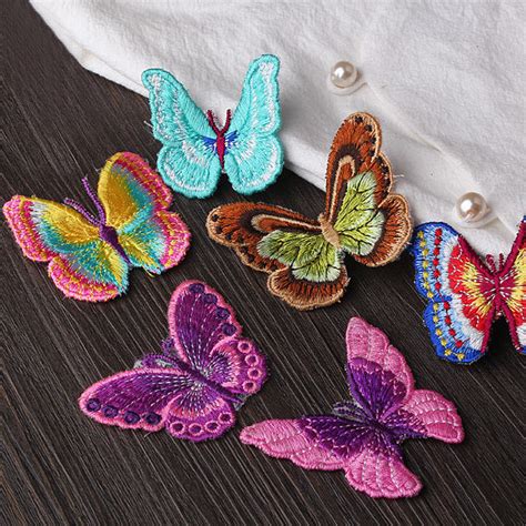 Small Butterfly Iron On Embroidered Applique Patches Cloth Badge For