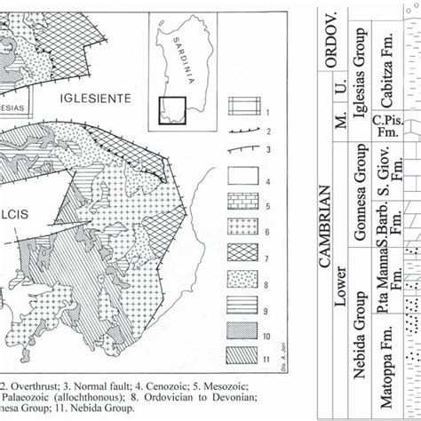 Geological Sketch Map Of South West Sardinia And Schematic