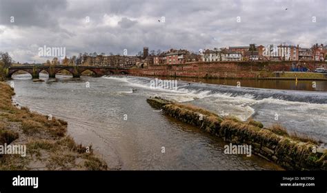 River Dee At Chester Old Handbridge Weir Salmon Leap Ladderriver