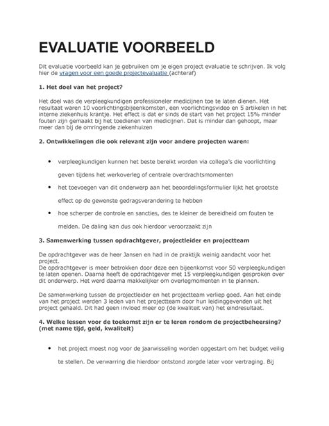 Evaluatie Voorbeeld Evaluatie Voorbeeld Dit Evaluatie Voorbeeld Kan