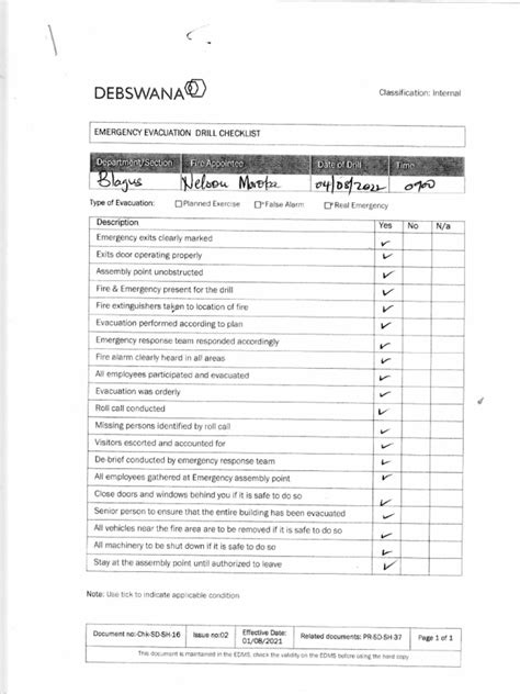 Emergency Evacuation Drill Checklist_0001.pdf | PDF | Occupational ...