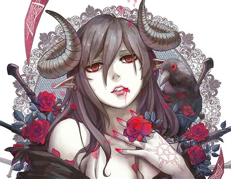 Demon Anime Horns Drawing - Bangumi Wallpaper