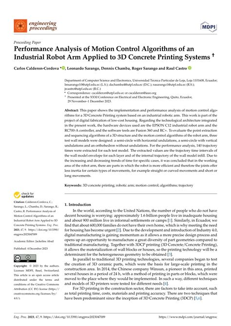 Pdf Performance Analysis Of Motion Control Algorithms Of An