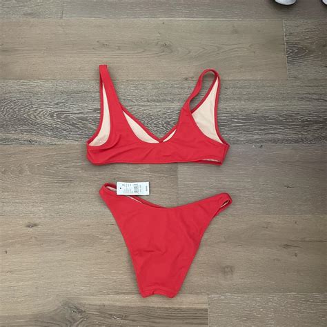 Pacsun Red Bikini Slightly Cheeky Bottoms Size Depop