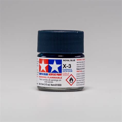 Tamiya Color Acrylic Paint Mini 81503 X 3 Royal Blue Ral 5022