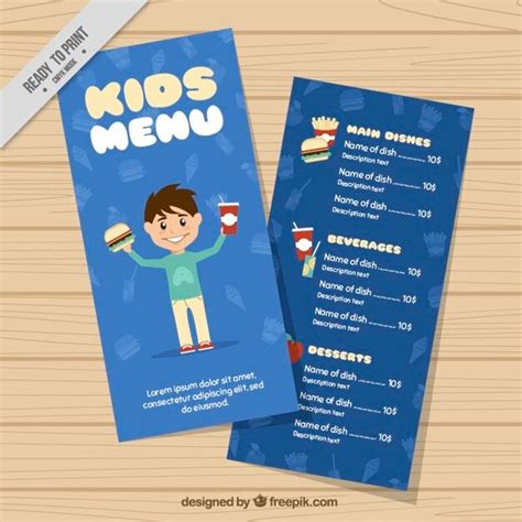 Premium Vector Kids Menu Template