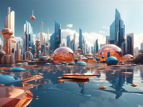 Premium Photo Geometric Shapes Floating In A Surreal And Futuristic