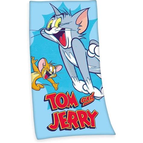 Serviette De Bain En Velours Tom Jerry X Cm Coton