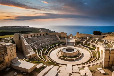 Una Vista Del Anfiteatro De La Antigua Ciudad De Agia Peloponeso