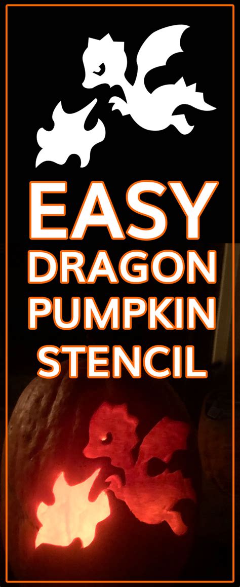 Free Printable Dragon Pumpkin Stencil - Cute and simple!