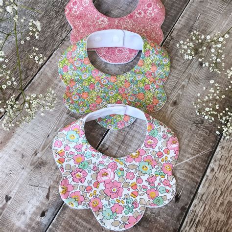 Liberty Scalloped Baby Bibs Baby Bibs Baby Girl Bib Baby Sewing