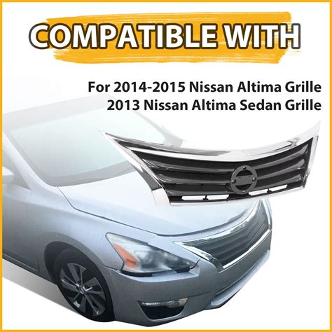 For 2013 2015 14 Nissan Altima Front Bumper Grille Upper Grill Assembly Chrome Ebay