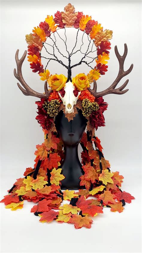 Druid Autumn Headdress Headpiece Crown Headpiece Diy Autumn Leaves