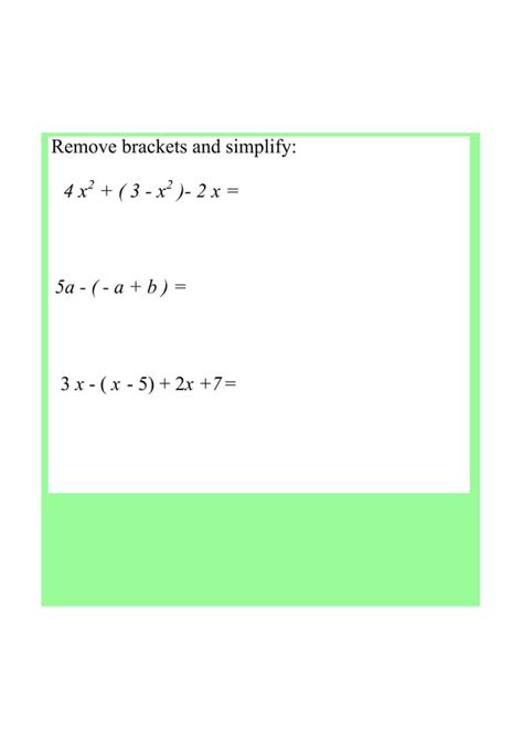 Y9 Algebra 1 Collecting Terms And Expanding Brackets Pdf