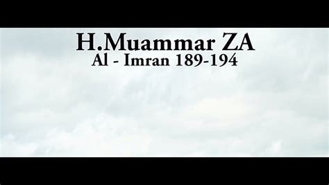 H Muammar Za Surah Ali Imran Youtube