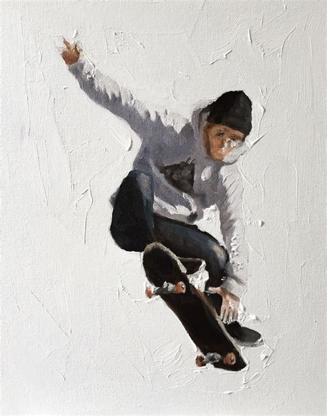 Skateboarder Painting Skating Art Print Skateboarder Art Print From