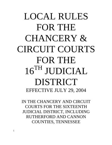 Pdf Local Rules For The Chancery Circuit Tncourts Gov Sites