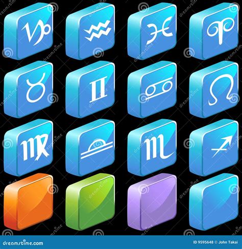 Zodiac Horoscope Icons Square Stock Vector Illustration Of Gemini