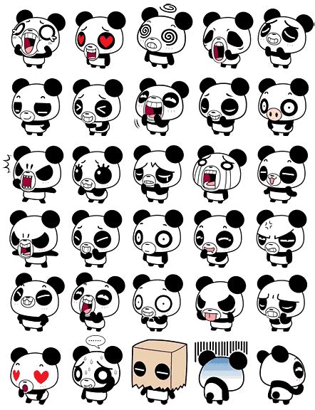 Panda Emotes Cute Panda Drawing Panda Drawing Cute Cartoon Drawings