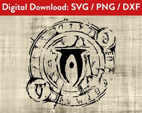 Elder Scrolls Necromancy Magic Sigil SVG PNG DXF Skyrim Etsy Elder