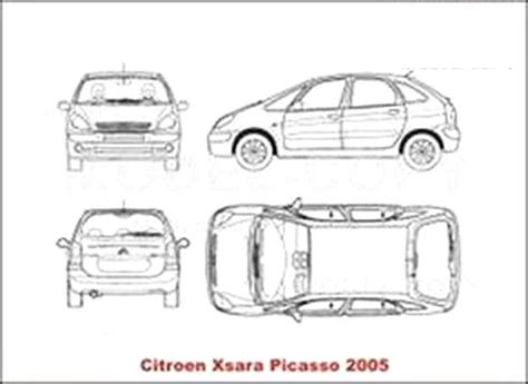 Citroen Xsara Picasso 2005 2D Drawing Blueprints 22721 Model