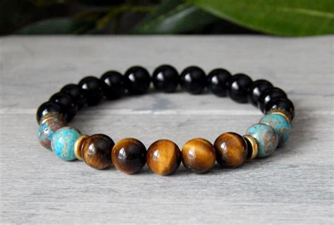 Mens Tiger Eye Bracelet Tigers Eye Bracelet Mens Jewelry Etsy