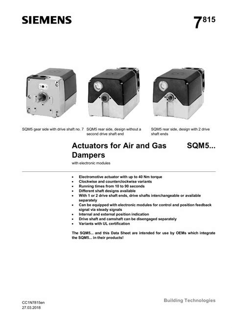 PDF Actuators For Air And Gas SQM5 Dampers DOKUMEN TIPS