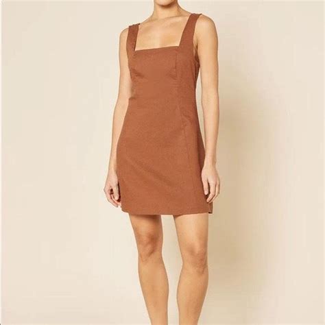 Nude Lucy Linen Brown Dress Size Nudelucy Depop