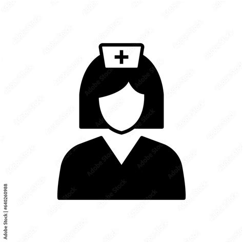 Nurse icon. Simple solid style. Medical assistant, female, woman, medic ...