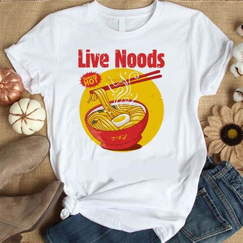 Buy Women White Top Live Noods Served Hot Asian Noodles T Shirt At