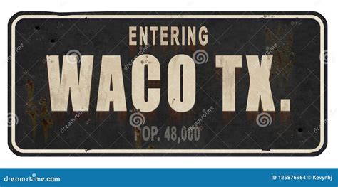 Waco Texas Street Sign Vintage Grunge Road Highway Stock Photo Image