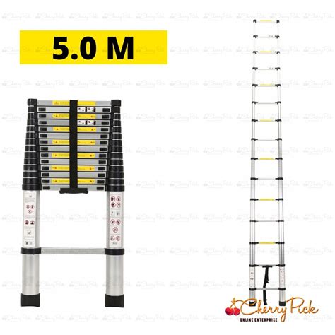 Extendable Aluminium Telescopic Ladder Portable 6m 5m 4m 3m 2m 1m Lazada