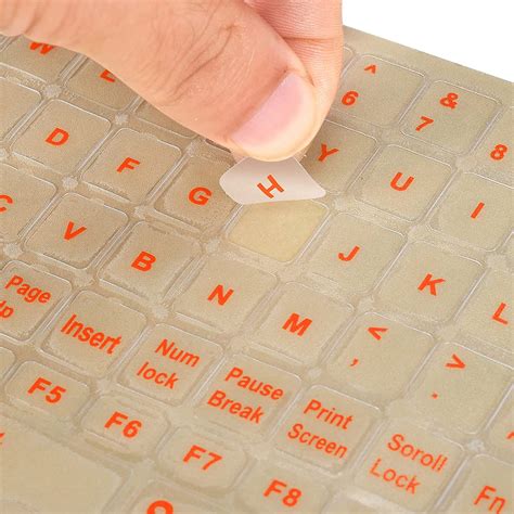 Pegatinas De Teclado Ingl S Transparente Con Letras Blancas Universal