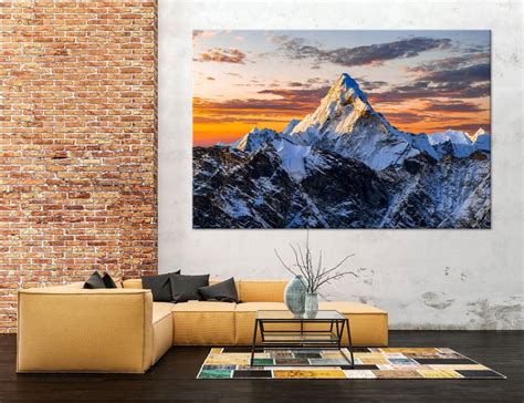 Mount Everest Wall Art Mount Everest Wall Decor Mount Everest Etsy