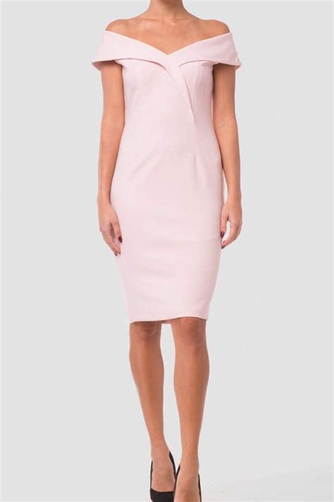 Joseph Ribkoff Off Shoulder Dress Pink Dress