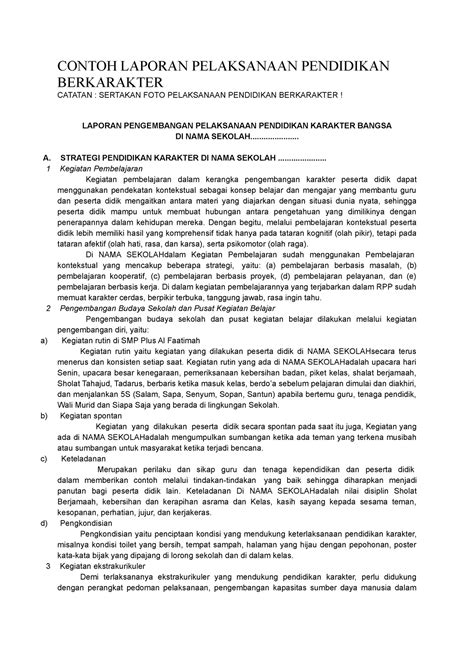 5 CONTOH LAPORAN PELAKSANAAN PENDIDIKAN CONTOH LAPORAN PELAKSANAAN