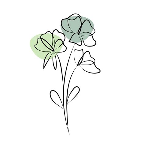 Floral Liner Vector Flower Art Wildflower Liner Flowers Png And