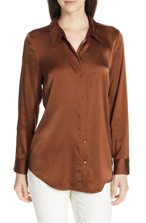 Eileen Fisher Stretch Silk Shirt Regular And Petite Nordstrom Silk