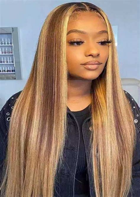 Ombre Root Color 2 With Piano Color 30 And 27 Straight Lace Front Wig Highlight Wig Human Hair Wigs