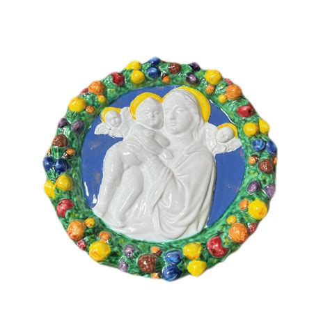 Della Robbia Madonna With Angels Italian Pottery Outlet