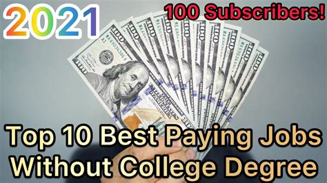 Top 10 Best Paying Jobs Without College Degree 2021 Thank You For 100