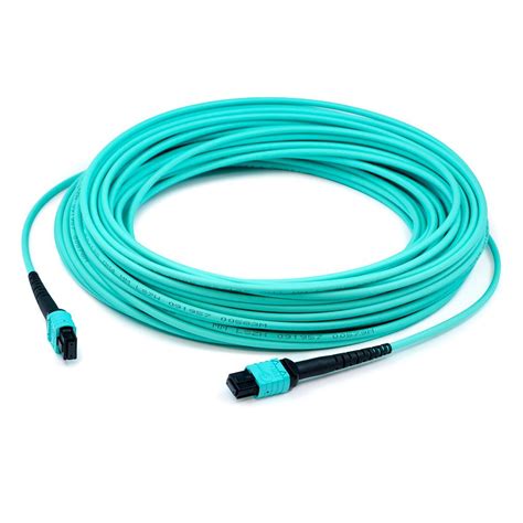 40m Mpo Female To Mpo Female 12 Strand Aqua Om3 Straight Fiber Ofnr