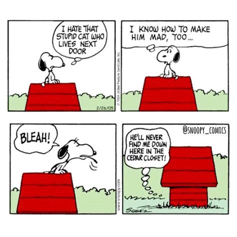 Daily Snoopy Comics On Instagram Snoopys Ongoing Feud With The Cat