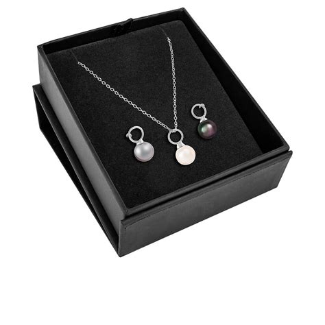 Ensemble de 3 pendentifs en perles 6 7 mm avec chaîne 18 Color