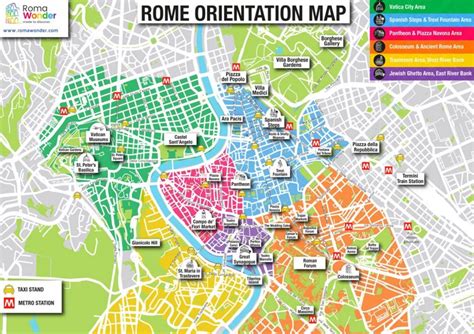 Rome Main Attractions Map - Ontheworldmap.com