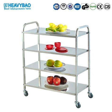 Heavybao Movable Steel Kitchen Home Organizer Serving Rolling Storage